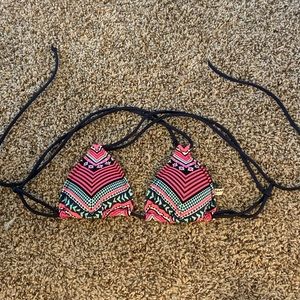 Navy/black/pink bikini top - size XS